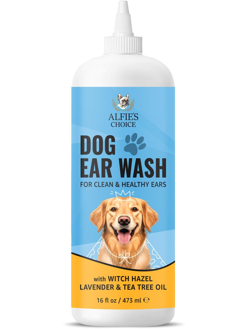 ALFIE'S CHOICE Dog Ear Wash - with Lavender & Tea Tree Oil to Soothes Pet Itchy Ears – Ear Wash for Dogs Cleans Debris and Buildup - Advanced Ear Cleanser for Dogs and Cats 16 fl oz - BeesActive Australia
