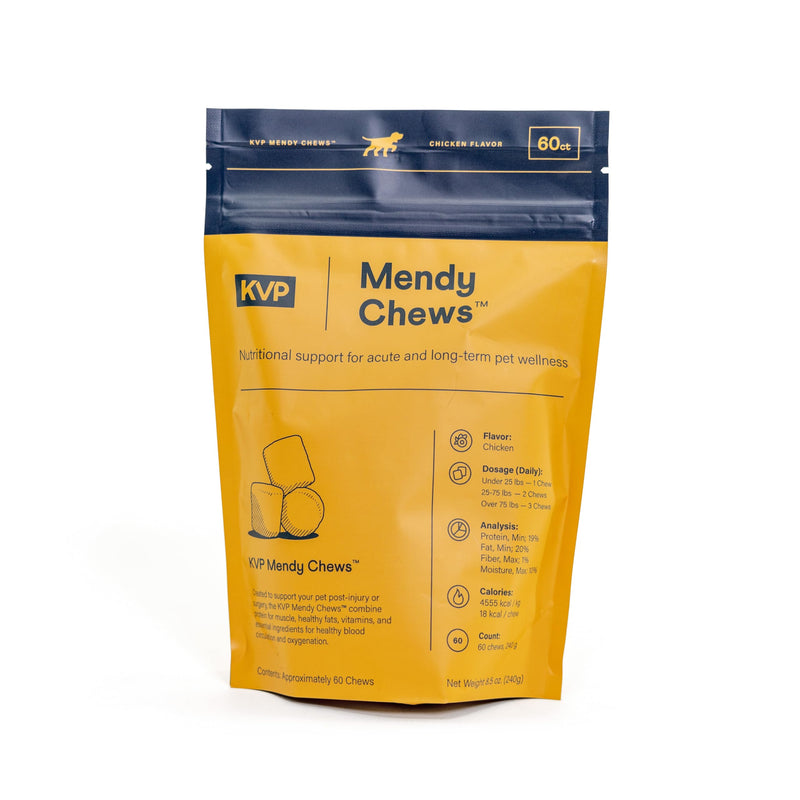 KVP Mendy Chews Multivitamin Treats for Dogs - Joint Support + Muscle Recovery - Recovery and Wellness Chew - Chicken Flavor - 60 Count - PawsPlanet Australia