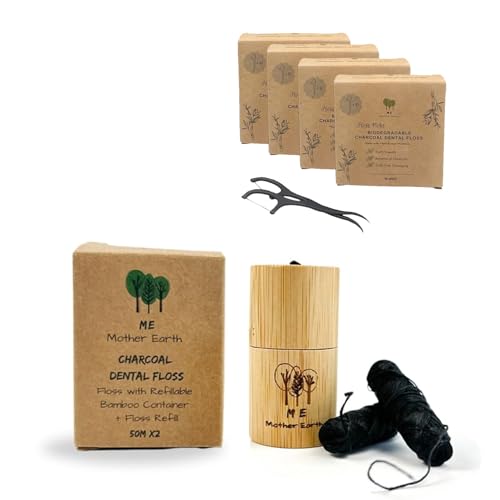 Refillable Bamboo Container and Dental Floss Picks Bundle!