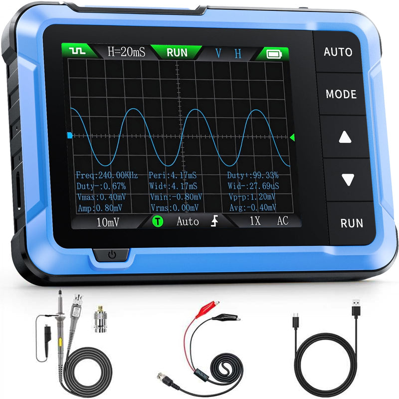 FNIRSI DSO-510 Handheld Oscilloscope/DDS Signal Generator 2 in 1, Digital Portable Automotive Oscilloscope 2.8 inch TFT, 10MHz Bandwidth, 48MS/s Sampling Rate, Trigger Function Auto/Nomal/Single - BeesActive Australia