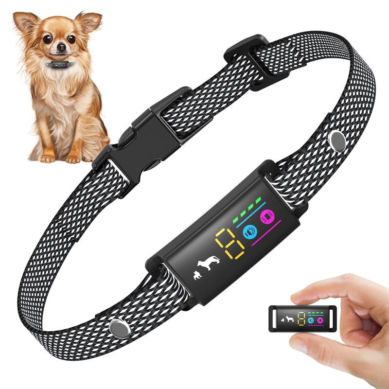 Anti-Bark Collar for Small Dogs, No Shock Bark Collar with Beep & Vibration Only, 1-5 Sensitivities Adjustable, Rechargeable Dog Barking Collar, IP67 Waterproof - Humane Bark Collars, Black - BeesActive Australia