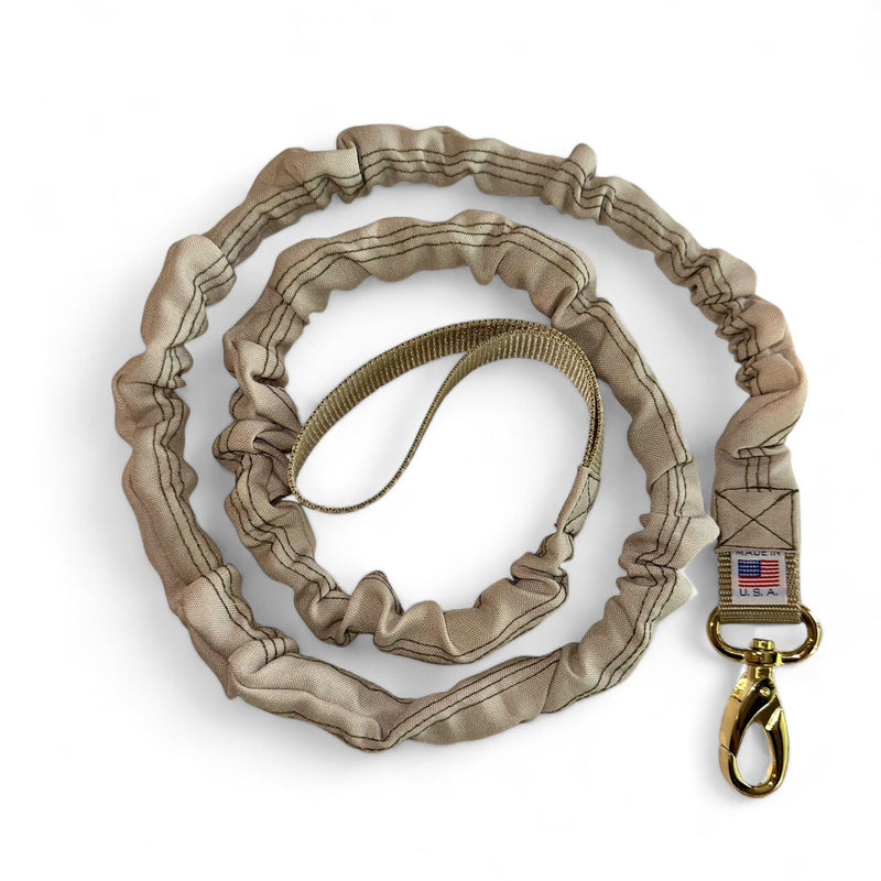 Lucky Dog Brand Bungee Dog Leash for Shock Absorption - Heavy Duty No Pull Training Leash for Medium & Large Dogs - 5FT with Triple Bungee, Khaki - BeesActive Australia