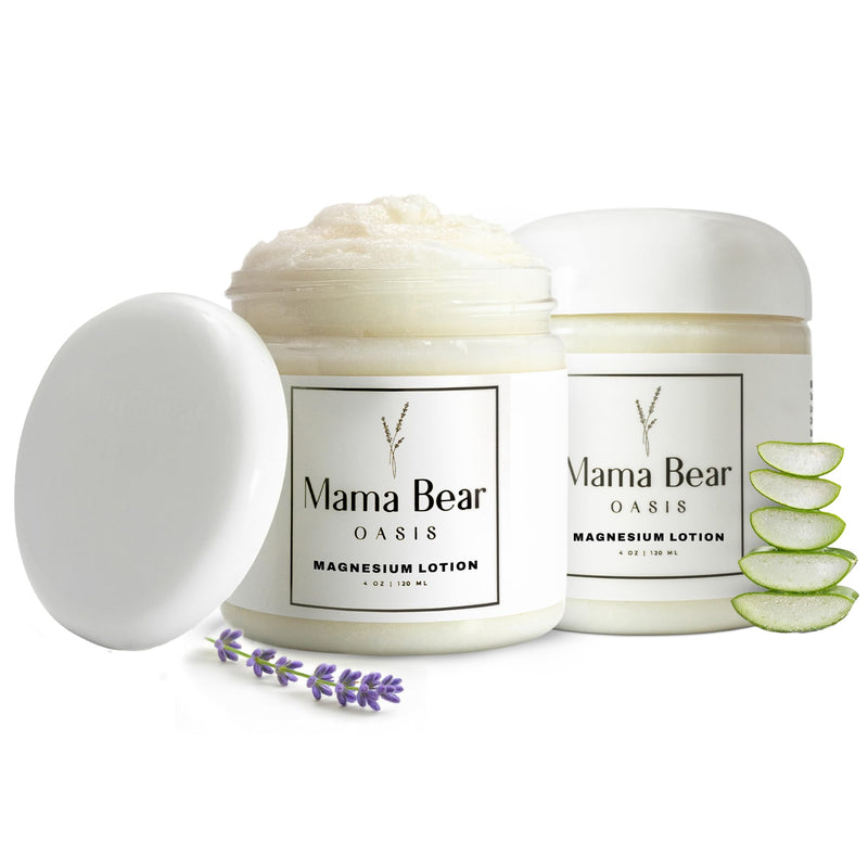 Mama Bear Oasis Lotion - Magnesium Cream - Lavender Magnesium Lotion for Foot, Hands, Legs, Toes Includes Arnica, Vitamin B6, Aloe Vera, MSM (Pack of 2) 2-Pack - BeesActive Australia
