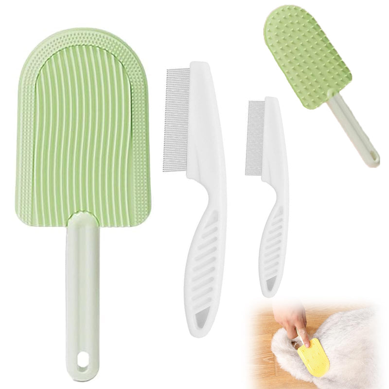 Cat Brush for Shedding,Pawmingle Cat Brush,Cat Tongue Comb,Cat Combs for Indoor Cats,Cat Comb for Long Haired Cats,Cat Chin Brush,For Tangles, Knots & Loose Fur from the Undercoat (Green) Green - BeesActive Australia
