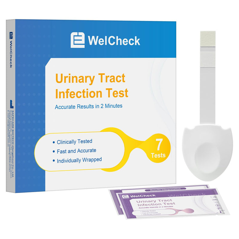UTI Test Strips, Urinary Tract Infection Test for Home Use, Quick Accurate Results in 2 Min, Detects Leukocytes & Nitrite, Individually Packaged, 7 Pack - BeesActive Australia