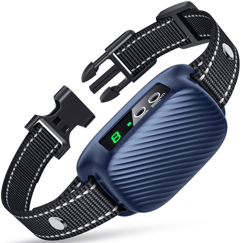 Dog Bark Collar, Humane Anti Bark Collar with 8 Sensitivity Levels for Medium Large Dogs, Automatic Waterproof Smart No Bark Collar with Beep Vibration Three Training Modes blue-black - BeesActive Australia