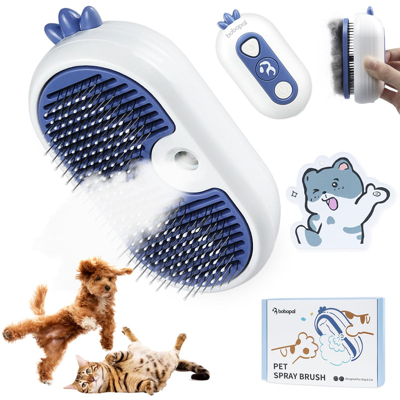 Cat Steam Brush,3 In 1 Cat Brush for Shedding,Self-Cleaning Cat Dog Grooming Brush,Steamy Pet Brush for Long & Short Haired Cats & Dogs Hair Removal Comb with Water Tank Anti-Static - BeesActive Australia