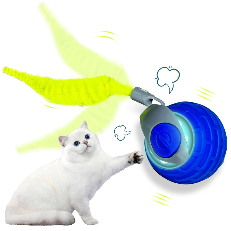 Interactive Cat Toy Ball for Indoor - Strong Driver for Endless Entertainment, Automatic Cat Toy for Indoor Cats, Enrichment and Interactive Cat Toys for Hours of Fun (Blue) Blue - BeesActive Australia