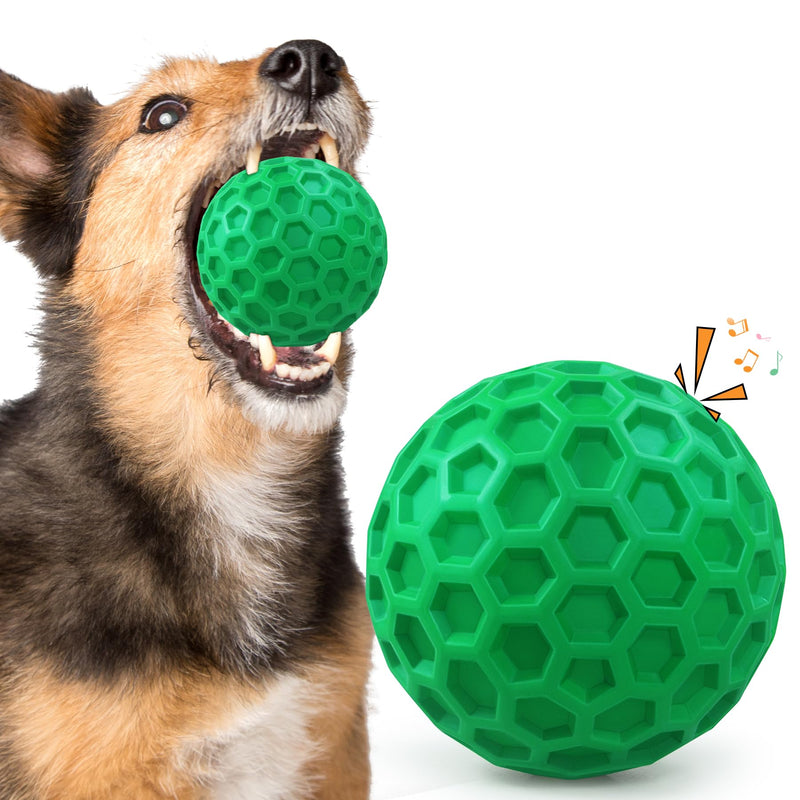 Tough Dog Chew Toys for Aggressive Chewers, Indestructible Dog Balls for Aggressive Chewers, Squeaky Balls for Dogs, Squeaky Dog Toys for Large Dogs,Funny Dog Squeaky Ball Heavy Duty Dog Toy - BeesActive Australia