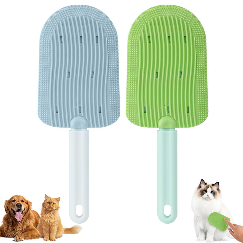 Cat Tongue Comb, 2025 New Cat Grooming Brush for Indoor Cats Shedding Cat Brush for Long Haired Cats, Cute Cartoon Ice Cream Cat Fur Remover Comb for Cats Grooming (Blue+Green) Blue+Green - BeesActive Australia