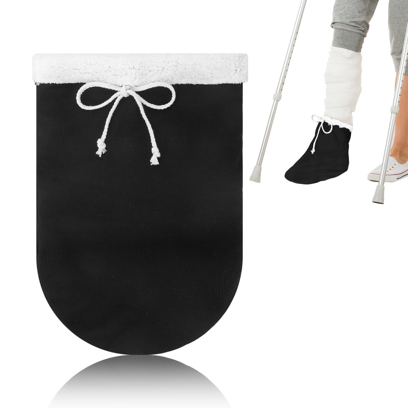 Cast Sock Cover for Foot, Cast Cover for Foot, Leg Cast Cover, Adjustable Drawstring Foot Cast Cover for Men and Women (Thick, Black) 14 Inch Thick, Black