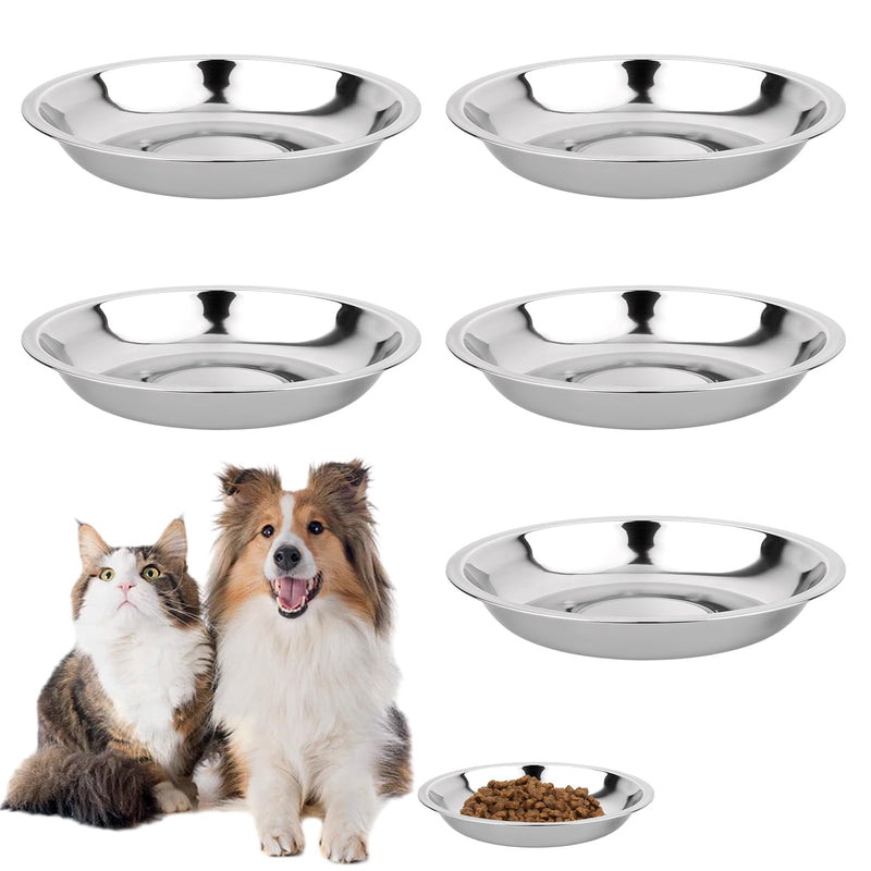 5 PCS Stainless Steel Cat Bowls Cat Food Bowl 5.9 Inch Puppy Bowls Small Shallow Whisker Fatigue Cat Bowl Cat Dishes for Food and Water Feeding Pet Bowls Wide Saucer Style Dish for Kitten Small Dog - BeesActive Australia