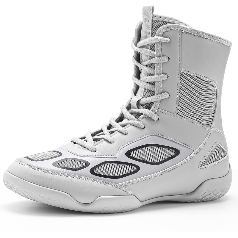 Wrestling Shoes Men Boxing Shoe Fitness High Top Sneakers Wrestling Boots 12 Silver