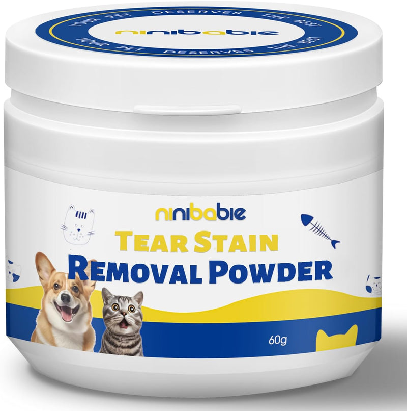 Tear Stain Remover Powder for Dogs and Cats,Eye Stain Cleaner,Natural Formula,Remove Tear Stains,Safe & Gentle Eye Care for Pets (2.12 Oz) 2.12 Oz - BeesActive Australia