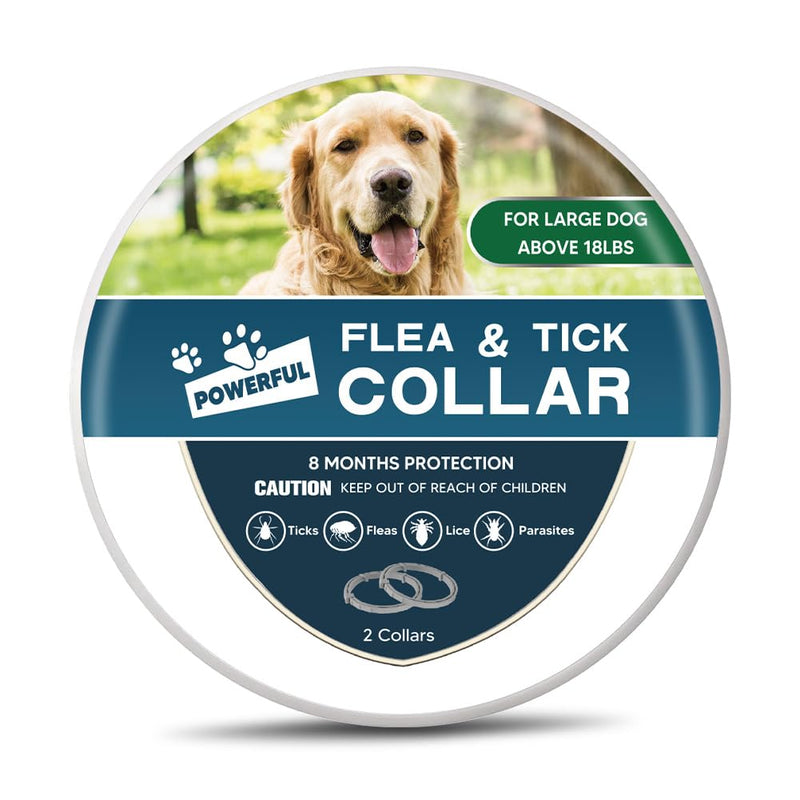 Flea & Tick Collar for Dogs, Flea Collar for Dog, Dog Collar for Large Dogs, Adjustable Dog Ticks Fleas Collars, 8 Months Prevention, Waterproof, Adjustable, 2-Pack - BeesActive Australia
