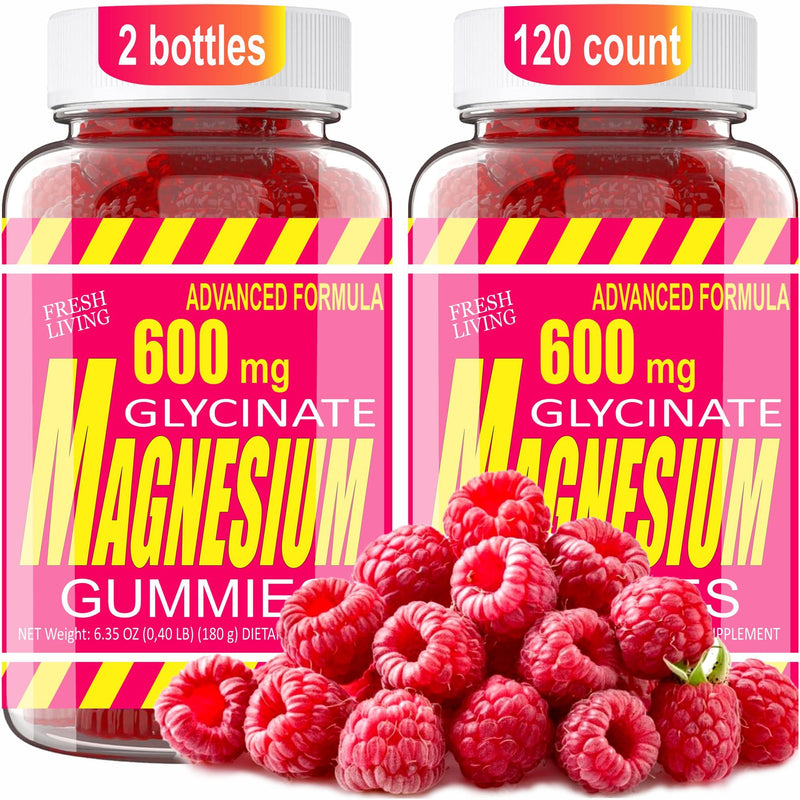 Magnesium Glycinate 400mg Gummies Complex with L-Threonate, Ashwagandha, Vitamin D & B6, CoQ10, Potassium, Calcium, Stress Relief, Sleep Gummies for Women & Men, 120 CT for 4 Months Supply
