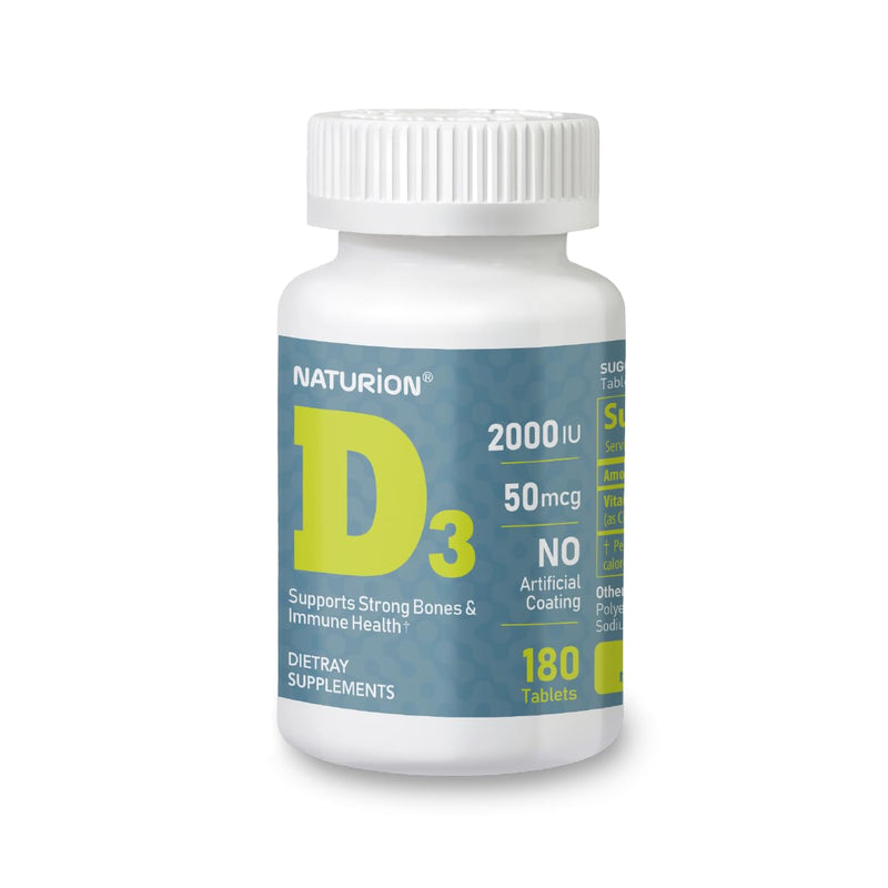 Vitamin D3 2000iu (50 mcg) 6-Months Supply for Immune Support, Healthy Muscle Function, and Bone Health - Non-GMO, Gluten Free, with Vitamin B2 - (Mini Tablets), 180 Count 180 Count (Pack of 1)