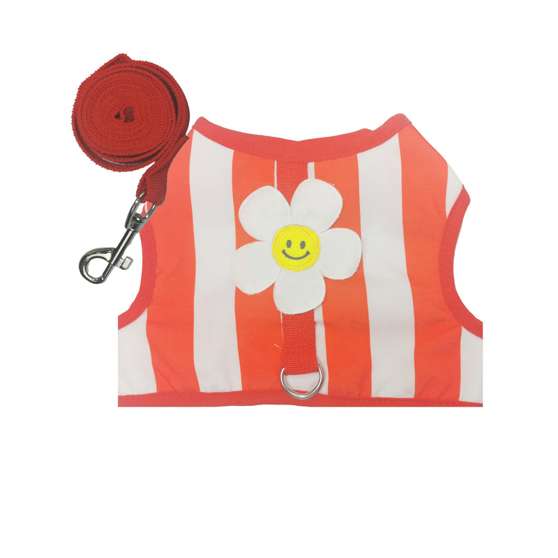 Sunflower Dog Harness with Leash Set, Dog Harness for Small Dogs, Adjustable Lightweight,Red,M Medium(6.5-9 lbs) red - BeesActive Australia