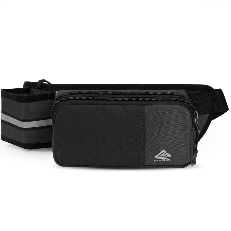 Fanny Pack for Women Men with Water Bottle Holder,Waist Bag for Hiking,Travel,Running,Dog Walking,Workout,Cycling (Black) Black - BeesActive Australia
