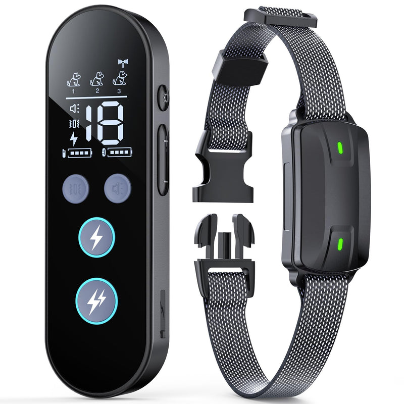 Dog Training Collar, Dog Shock Collar with Remote Control for Medium Large Dogs 40-120lbs Waterproof, Shock Collar for Dogs with Beep Vibration Shock and Security Lock Classic BLK - BeesActive Australia