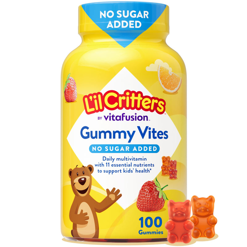 L'il Critters Kids Multivitamin Gummies | 100 Count | Gummy with Vitamins A, C, D, E | Assorted Fruit Flavors | No Sugar Added | Gluten-Free Children's Supplement 100 Count (Pack of 1)