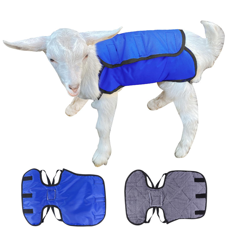 2 Pack Lamb Coat with Quilted Lining, Sheep/Goat Blanket, Blue and Gray - BeesActive Australia