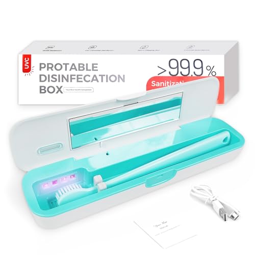 UV-C Toothbrush Sanitizer Case for Travel, Portable Sanitizer and Holder Universal Fits Electric and Manual Brush Heads, Smart Automatic Operation