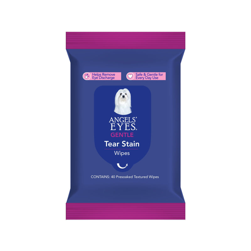 ANGELS’ EYES Face, Eye & Paw Cleansing & Tear Stain Wipe, Large 4”x7” Hypoallergenic Dog & Cat Wipes, Reduce Tear Stains, Dirt, and Discharge, Fragrance Free, 40 Count - BeesActive Australia