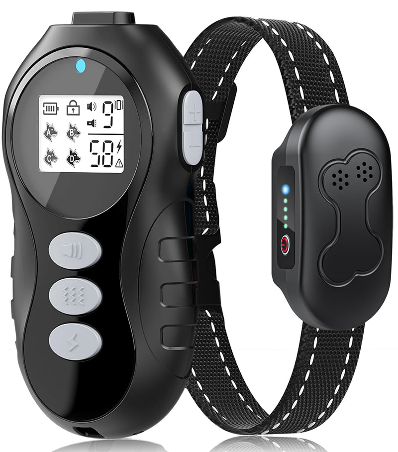 Dog Shock Collar - 2000FT Range Rechargeable Dog Training Collar with Remote IPX7 Waterproof 4 Training Modes (Flashlight Beep Vibration Shock) Perfect for Small Medium Large Dogs (20-150lbs) Black - BeesActive Australia