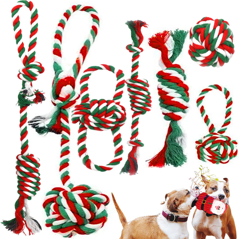 Dog Rope Toys,8 Pack Dog Chew Toys for Large Small Medium Dogs for Chewing Teething Clean Playing Training with Squeaky Toys - BeesActive Australia