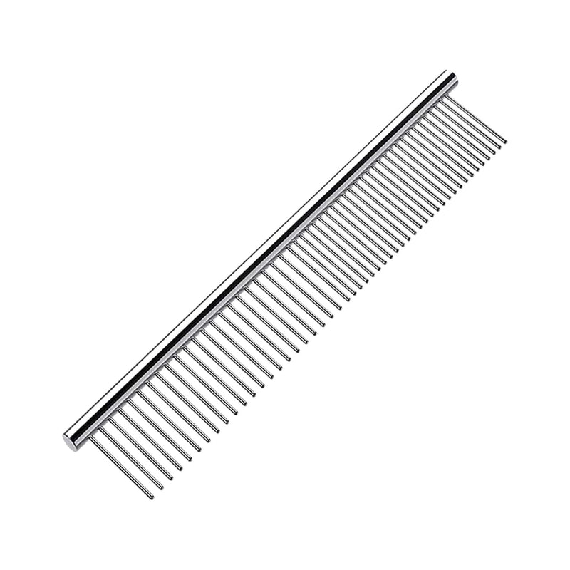 YINGFAN Dog Comb, Stainless Steel Dematting Comb for Dogs and Cats, Metal Dog Comb Removes for Knots and Tangled Hair (6.3 inches) 16 Silver - BeesActive Australia