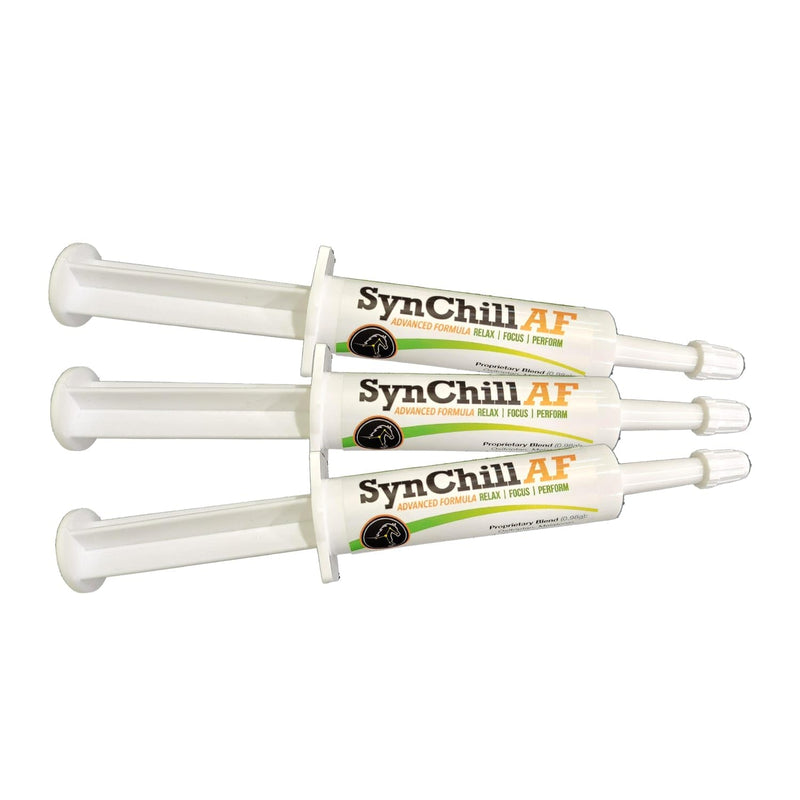 SynChill AF Calming Gel for Nervous Horses - Single Serving - Advanced Formula with L-Theanine, Increased Potency, 100% Natural Supplement, Disposition & Confidence Support for Horses - 3 Pack - BeesActive Australia