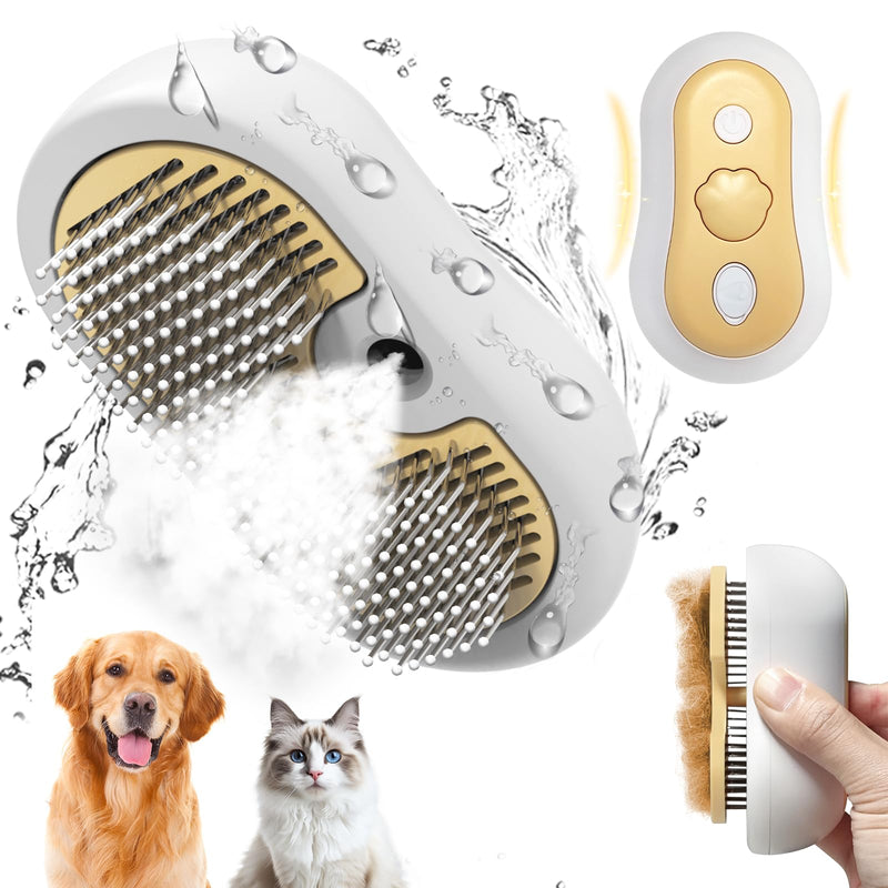 Cat Steam Brush,3in1 Cat Brush for Shedding,Cat Steam Brushes for indoor Cats,Rechargeable Cat Deshedding Brush with Steam for Long & Short Haired Cats and Dogs - BeesActive Australia