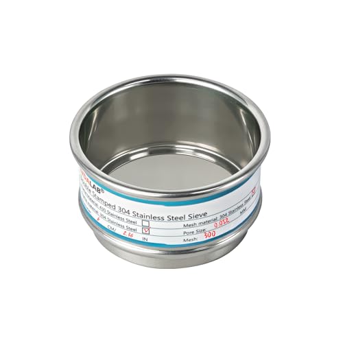2.36" (6cm) Full 304 Stainless Steel Mini Lab Sieve, 300 Mesh(0.052mm) 300 Mesh(0.052mm)/Ф2.4in(6CM)