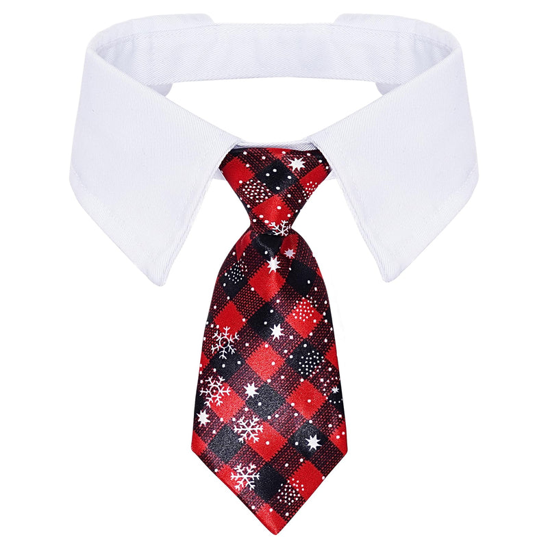 Christmas Dog Neck Tie Adjustable Christmas Dog Necktie Red Plaid Christmas Tie Red+black Medium - BeesActive Australia