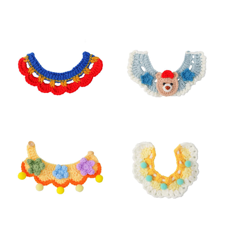 Crochet Collar Set for Eilik - 4 Pcs Unique Styles of Collars, wrap Eilik in Warmth and Comfort Against The chill, Polyester Material Hand-Knitted, Definitely The Most for Eilik! - BeesActive Australia