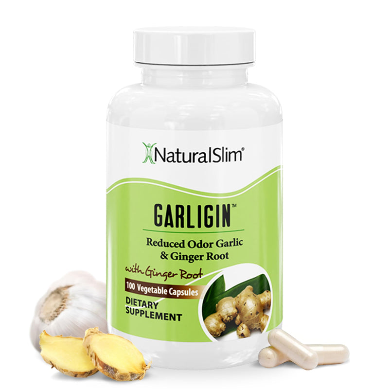 NaturalSlim Garligin Odorless Garlic Supplement with Ginger for Immune Support, Metabolism Booster, Supports Natural Body Balance & Improves Digestion - 100 Capsules - BeesActive Australia