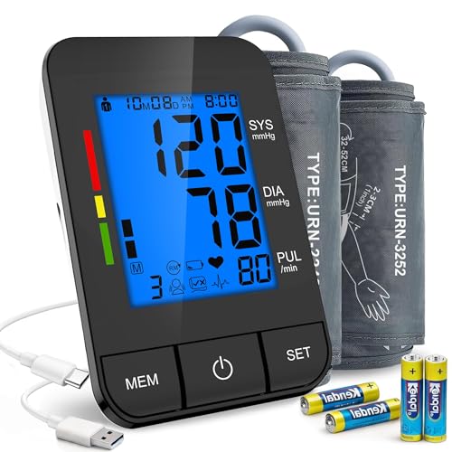 Automatic Upper Arm Blood Pressure Monitor for Home Use with 9-17&13-21 in Blue
