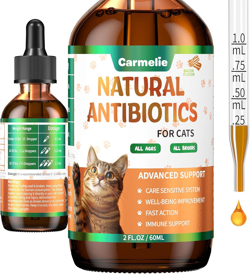 Antibiotics for Cats - Natural Cat Antibiotics for Allergy Itch Relief, Immune Boosting - Antibiotics for Immune Boosting, Urinary Tract Infections - Supplemental Vitamins for Cat and Dog, 2 fl oz - BeesActive Australia