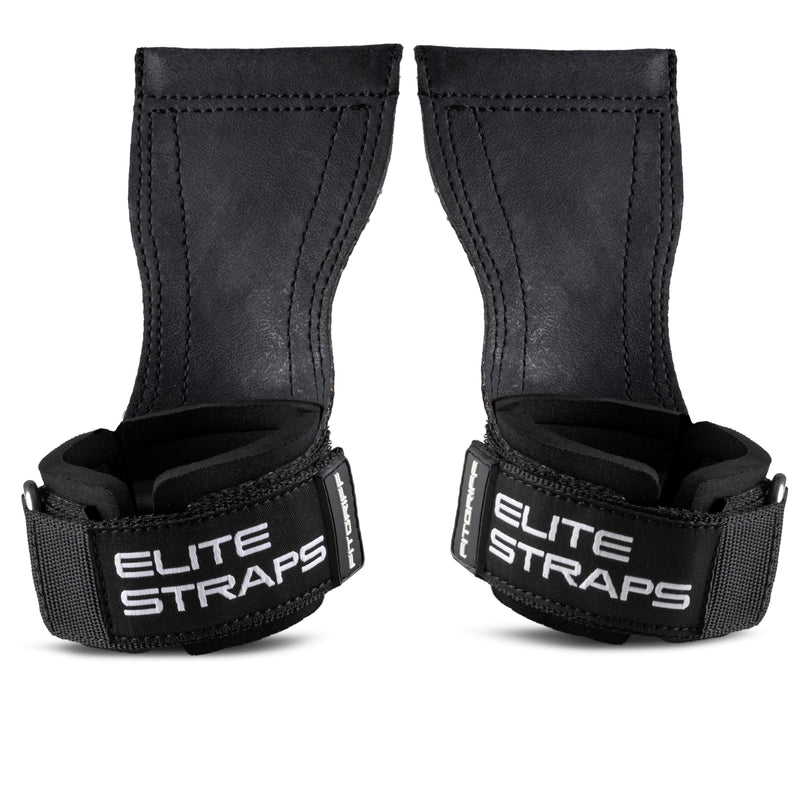 Fitgriff® Elite Straps - Lifting Wrist Straps (Rubber Grips) for Weightlifting, Gym, Workout, Deadlift - Anti-Slip Revolution for Men and Women Black XS
