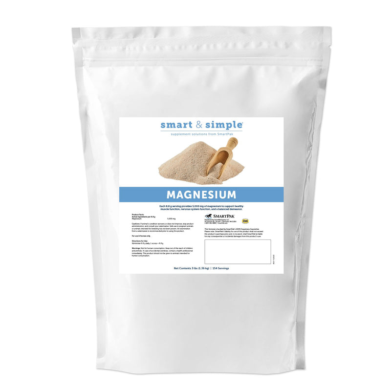 SmartEquine Smart & Simple Magnesium Horse Supplement | Supports Metabolism and Muscle Function | 154 Servings | 3 lb