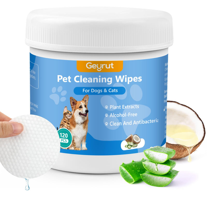 Pet Eye Wipes for Dogs & Cats 120PCS Dog Eye Wipes for Remove Eye Discharge and Crust Coconut Oil Non-Irritating Pet Cleaning Grooming Wipes for Eyes Face - BeesActive Australia