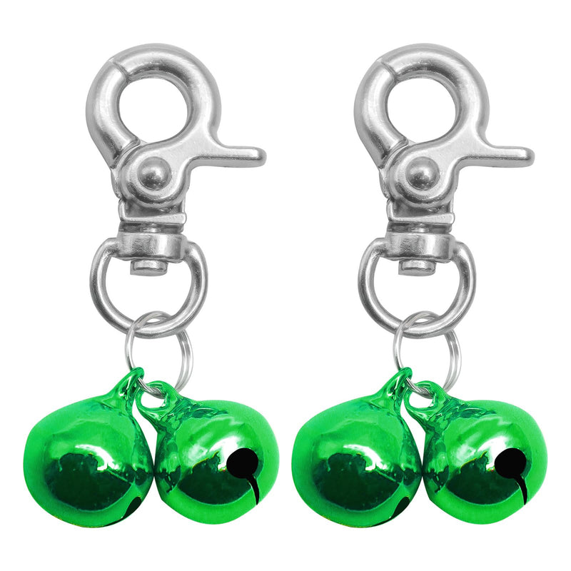 EXPAWLORER 2 Pack Cat Bell - Dog Cat Collar Bell Loud, Pet Jingle Bells Training Charm Pendants Jewelry Small Bells for Dog Cat Collar Necklace, Green 2 bells - BeesActive Australia