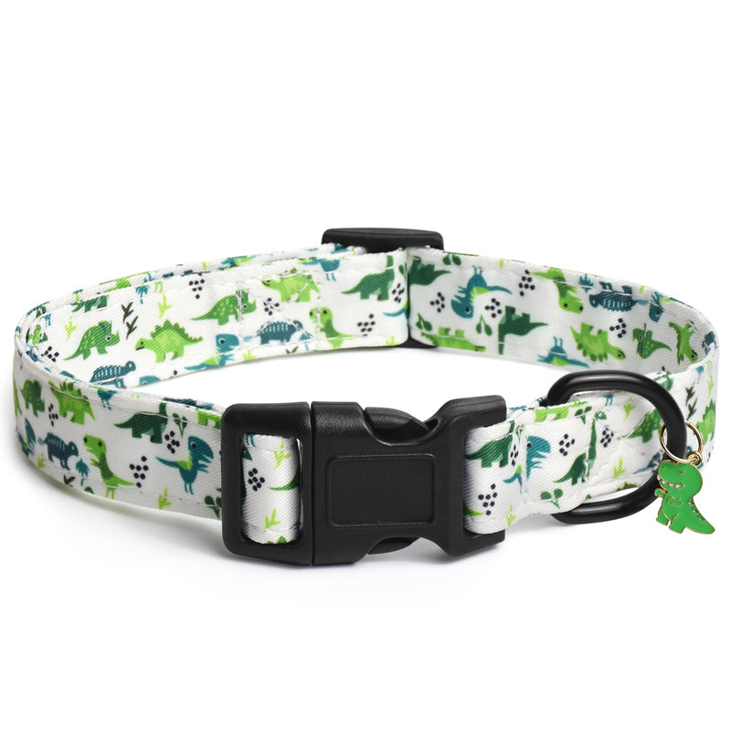 TDTOK Cute Dog Collar for Small Medium Large Dogs, Adjustable Cotton Soft Dinosaur Patterned Pet Dog Collar with Lightweight Quick Release Buckle Dog Collars for Female Male Dogs S - BeesActive Australia