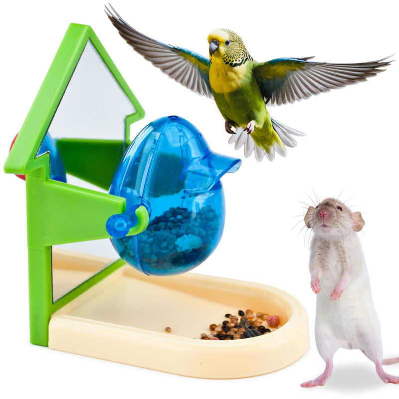 Treat Dispensing Feeder for Parrots and Fancy Rats: A Fun Interactive Foraging Toy with a Mirror; Enrichment Toy for Parakeets, Cockatiels, Conures, African Greys, Fancy Mice; Puzzle Games for Rats - BeesActive Australia