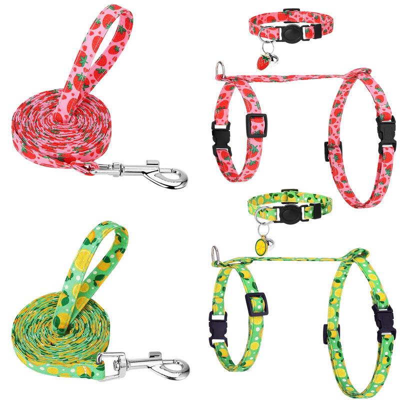 2 Pack Cat Harness and Leash, Escape Proof Adjustable Kitten Harness with Leash Collar, Lightweight Soft and Comfortable, for Small Medium Cat Safe Walking and Travel - BeesActive Australia