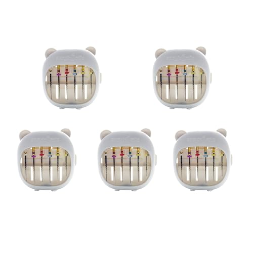 Dental Endodontic File Storage Box,Dental Disinfection Case, Dental Endodontic Measuring Tools, White, Pack of 5