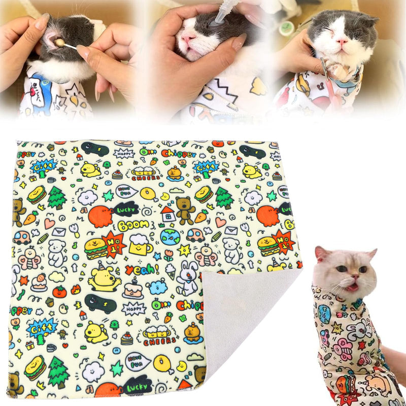 Cat Wrap for Grooming,Anti-Scratch Adjustable Grooming Bag for Cats,Self-Adherent Soft Cat Blanket to Wrap Cat Anti-Scratch Anti-Escape Grooming Bag,Multifunctional Pet Tool - BeesActive Australia
