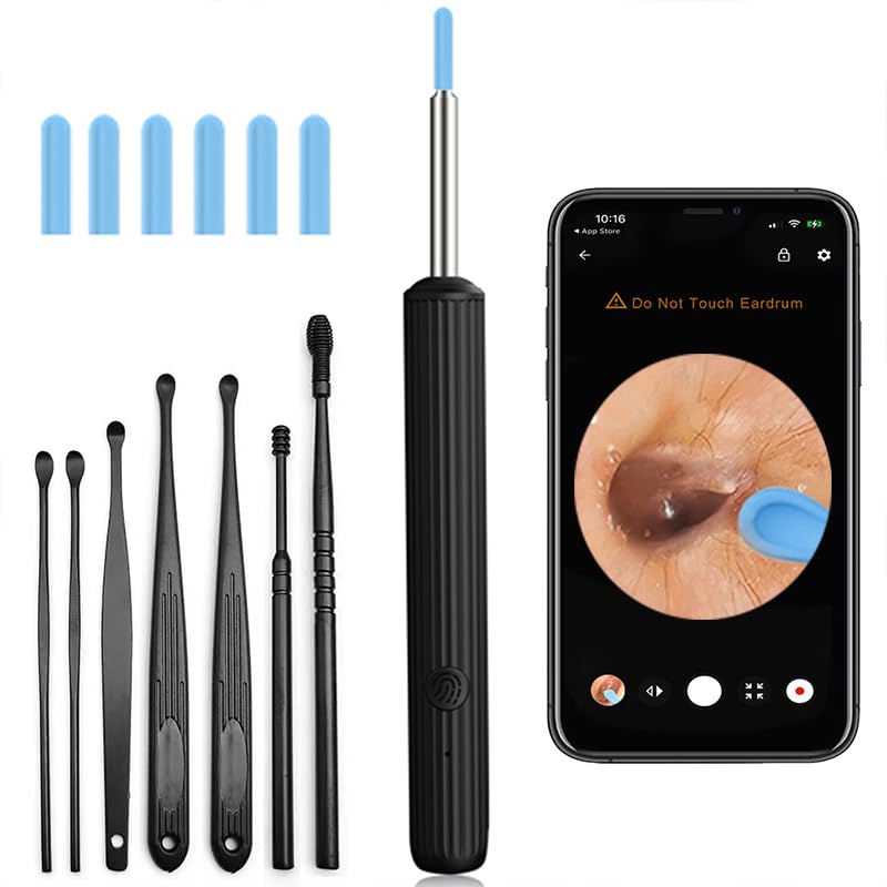 Ear Wax Removal,Earwax Remover Tool with Camera,Ear Cleaner with 6 LED Lights Otoscope for iOS & Android,Earwax Removal Kit with 7 Pcs Ear Pick(Including 5 Ear Spoon) - BeesActive Australia