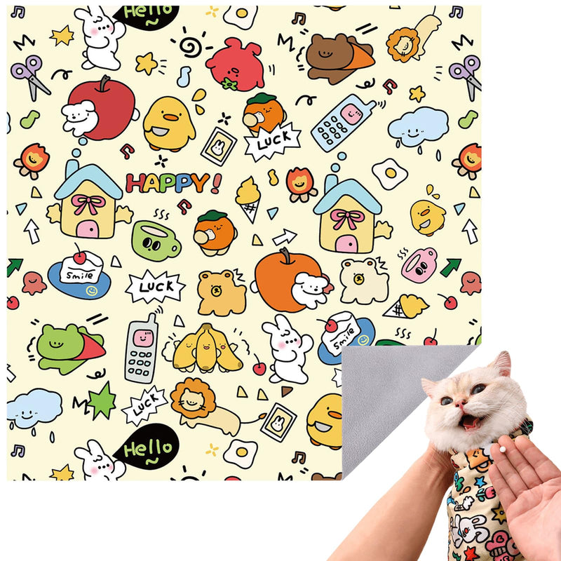 Cat Wrap for Cutting Nails, Self-Adhesive Cat Grooming Wrap, Calm and Cozy Cat Swaddle Burrito Wrap, Cat Restraint for Nail Clipping, Cat Grooming Supplies L:27.5*27.5in(within 16 lbs) - BeesActive Australia